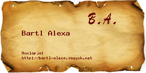 Bartl Alexa névjegykártya